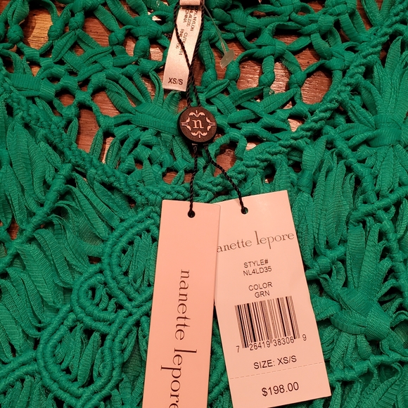 Nanette Lepore Dresses & Skirts - Hawaiian dress bathing suit cover crochet green tropical beauty